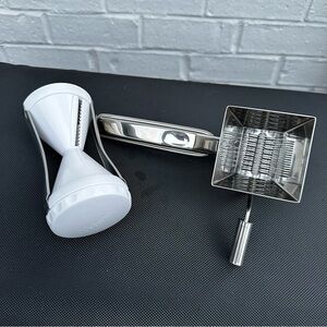 Kitchen Tools Stainless Steel Cheese/Herb Grater & White Veggeti Spiral slicer